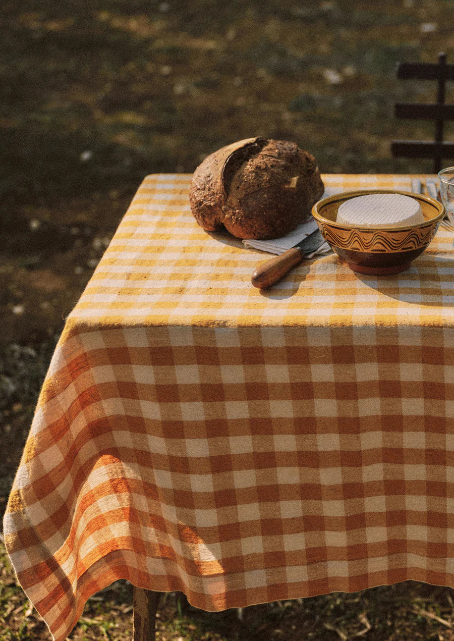 Orchard Check Linen Cotton Tablecloth