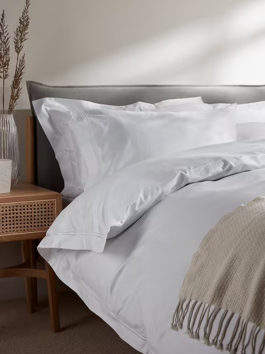 The Ultimate Collection Luxury Egyptian Cotton Sateen 1000 Thread Count Bedding, White, Super King Duvet Cover