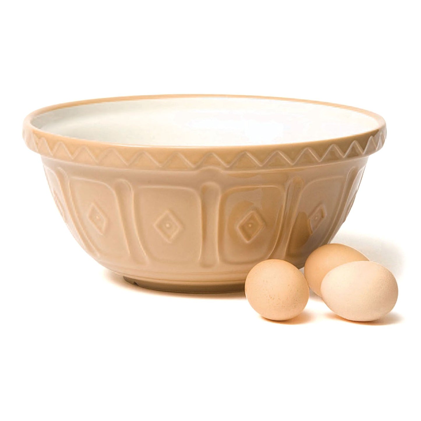 Traditional buff-glaze mixing bowl 29cm