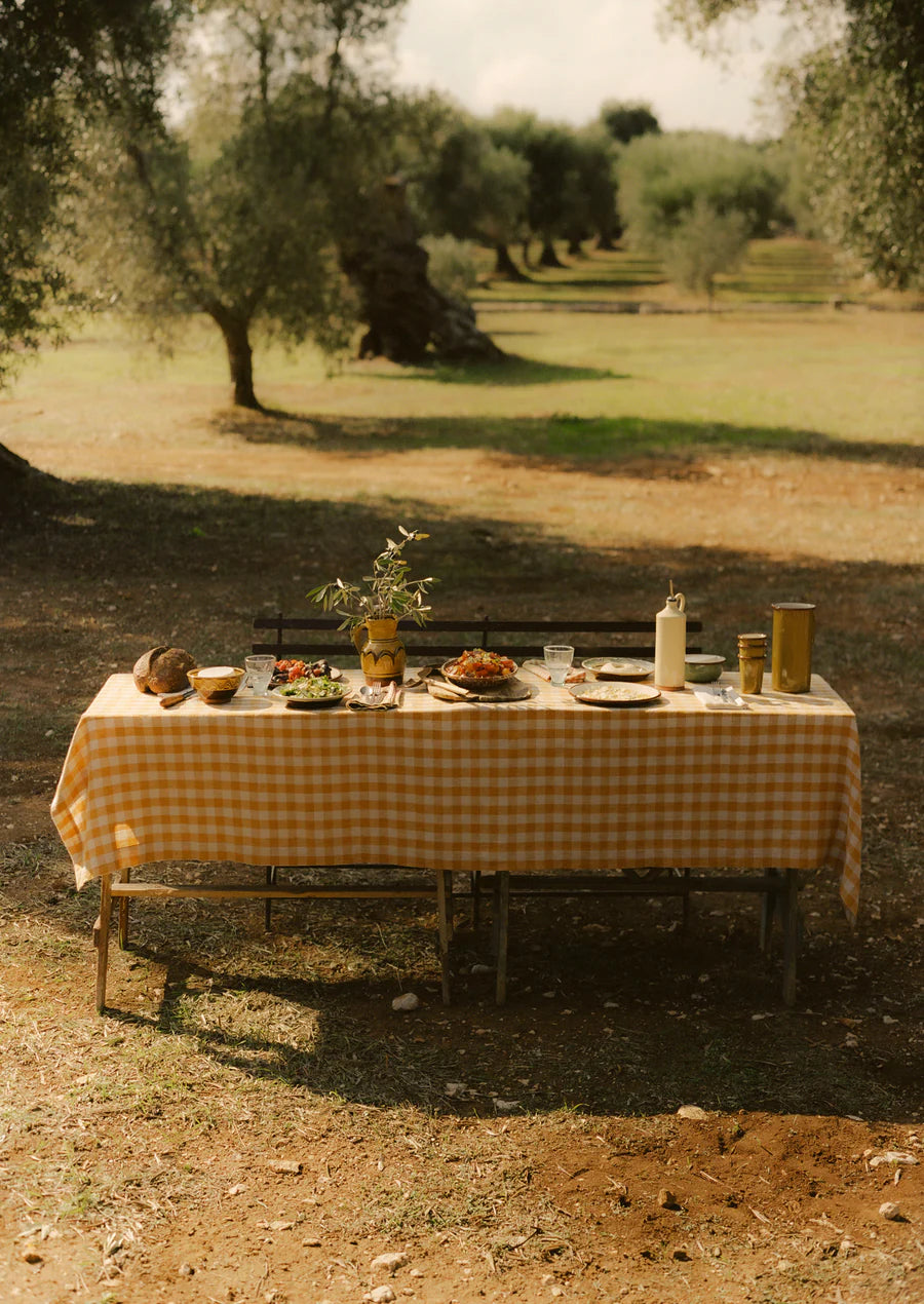 Orchard Check Linen Cotton Tablecloth