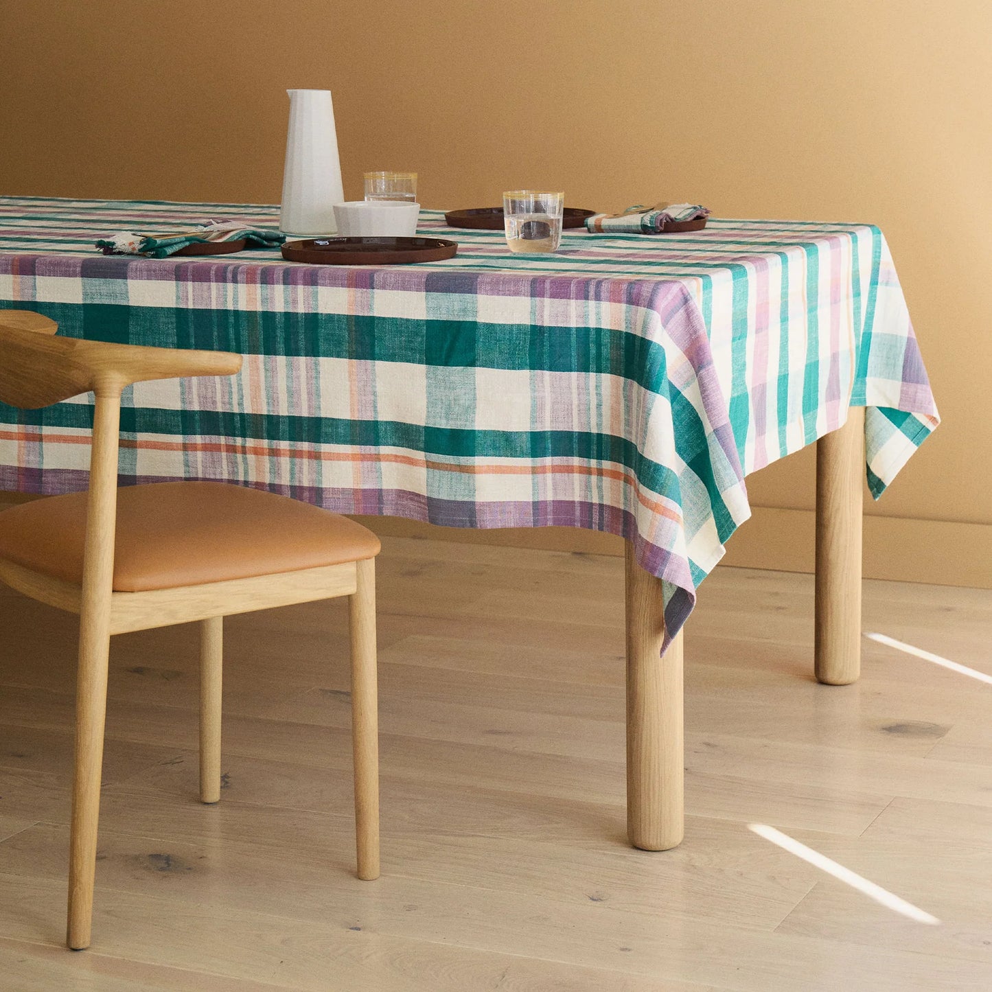 Marabar Tablecloth Mauve & Green 170 x 260cm
